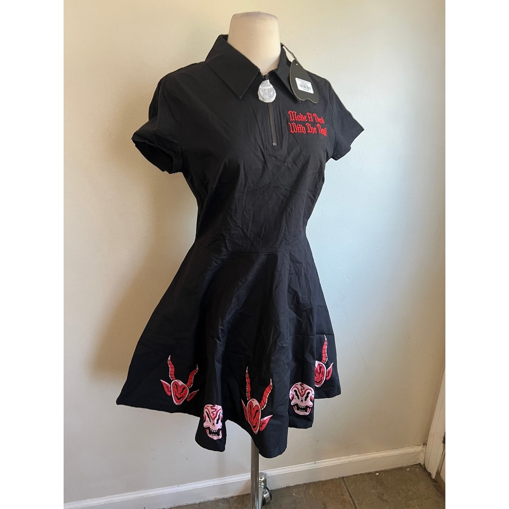 Killstar Devils contract collared mini dress